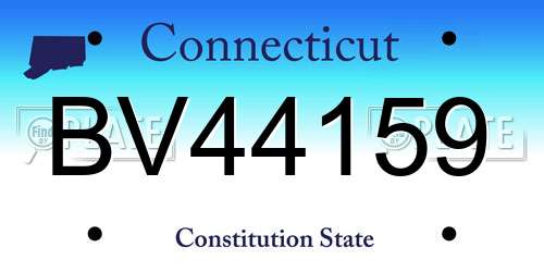 BV44159 Connecticut License Plate