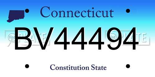 BV44494 Connecticut License Plate