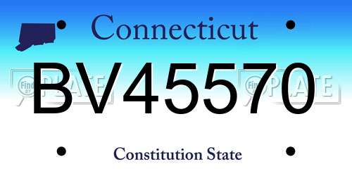 BV45570 Connecticut License Plate