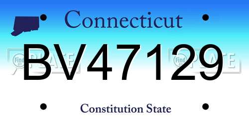 BV47129 Connecticut License Plate