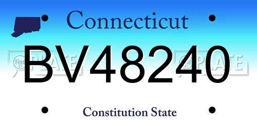 BV48240 Connecticut License Plate