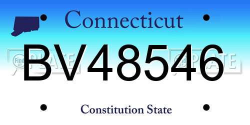 BV48546 Connecticut License Plate