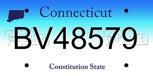 BV48579 Connecticut License Plate