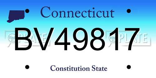 BV49817 Connecticut License Plate