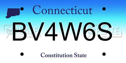 BV4W6S Connecticut License Plate
