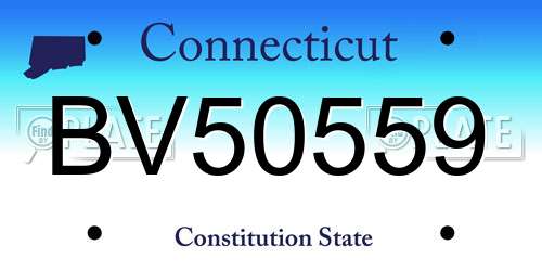 BV50559 Connecticut License Plate