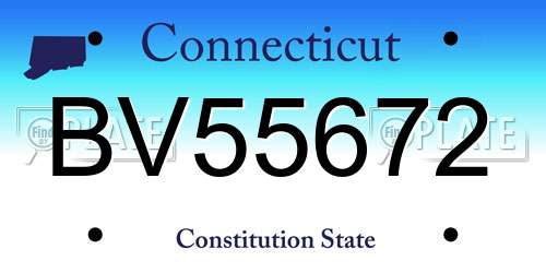 BV55672 Connecticut License Plate