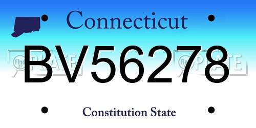 BV56278 Connecticut License Plate