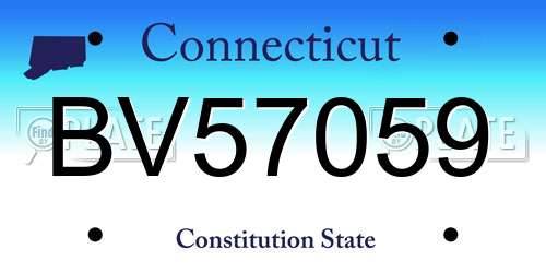 BV57059 Connecticut License Plate