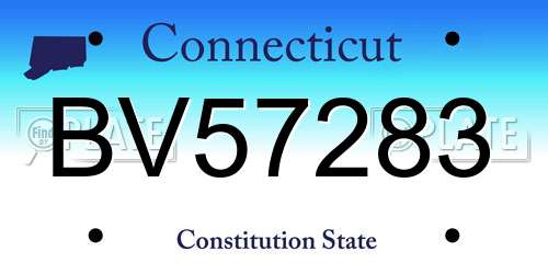 BV57283 Connecticut License Plate
