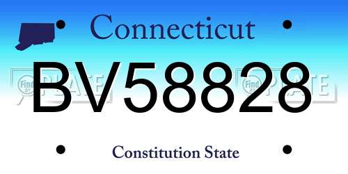 BV58828 Connecticut License Plate