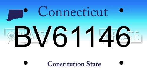 BV61146 Connecticut License Plate