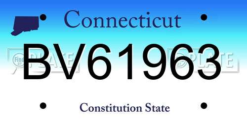 BV61963 Connecticut License Plate