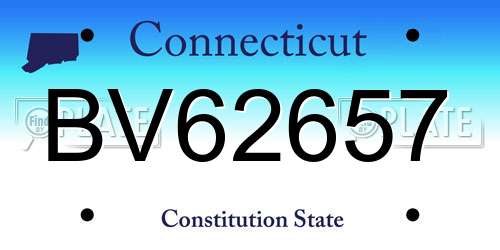 BV62657 Connecticut License Plate