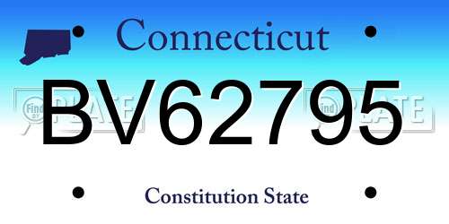 BV62795 Connecticut License Plate