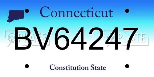 BV64247 Connecticut License Plate