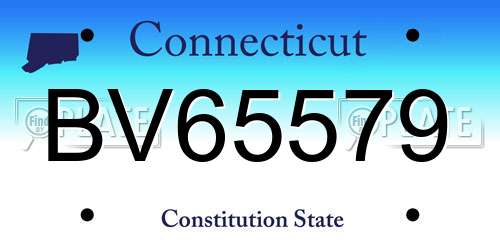 BV65579 Connecticut License Plate