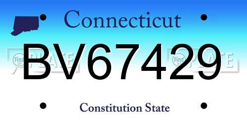 BV67429 Connecticut License Plate