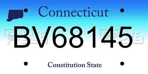 BV68145 Connecticut License Plate