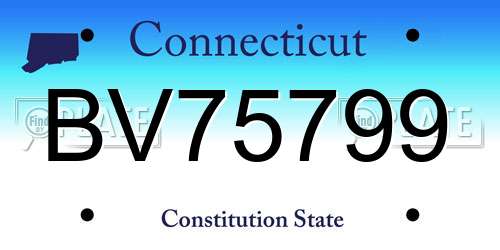 BV75799 Connecticut License Plate