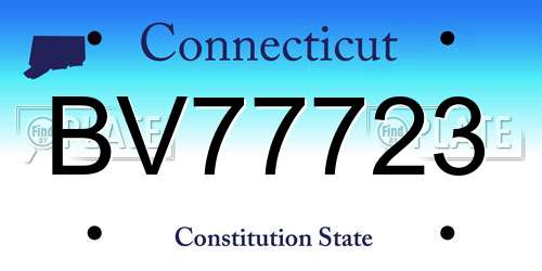 BV77723 Connecticut License Plate
