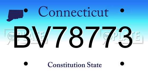 BV78773 Connecticut License Plate