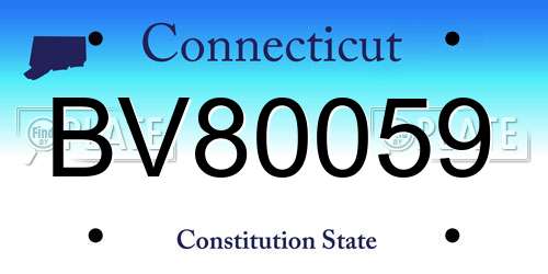 BV80059 Connecticut License Plate