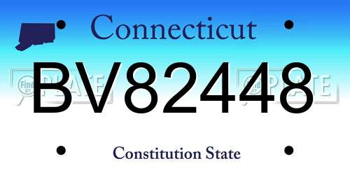 BV82448 Connecticut License Plate