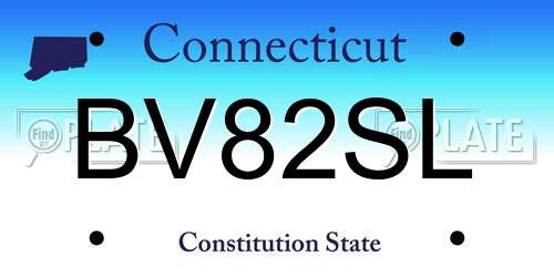 BV82SL Connecticut License Plate