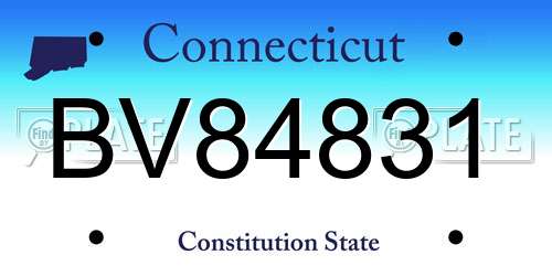 BV84831 Connecticut License Plate