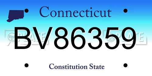BV86359 Connecticut License Plate