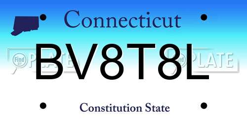 BV8T8L Connecticut License Plate