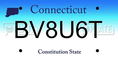 BV8U6T Connecticut License Plate