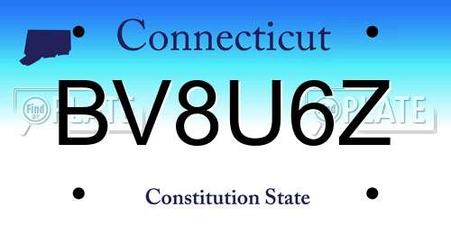 BV8U6Z Connecticut License Plate