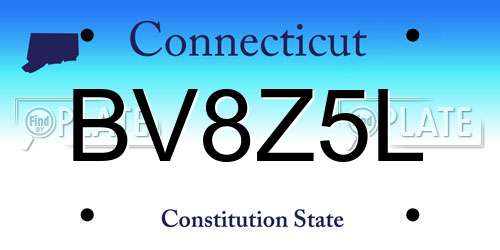 BV8Z5L Connecticut License Plate