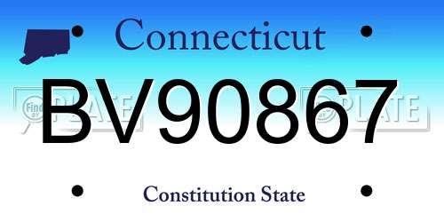 BV90867 Connecticut License Plate