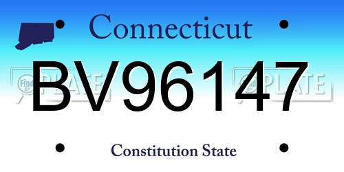 BV96147 Connecticut License Plate