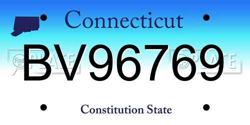 BV96769 Connecticut License Plate
