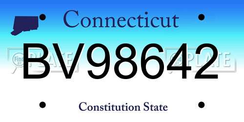 BV98642 Connecticut License Plate