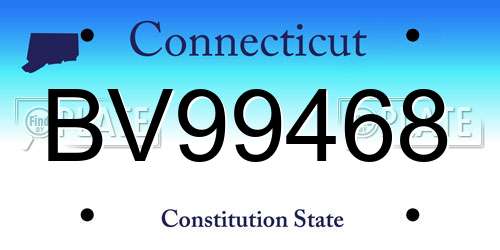 BV99468 Connecticut License Plate
