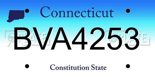 BVA4253 Connecticut License Plate
