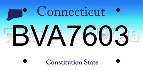 BVA7603 Connecticut License Plate