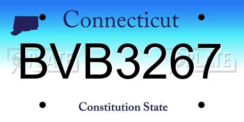 BVB3267 Connecticut License Plate