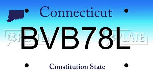 BVB78L Connecticut License Plate