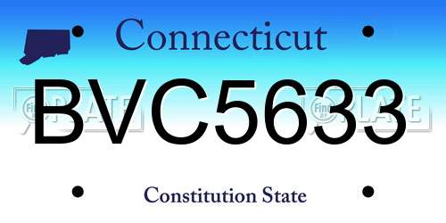 BVC5633 Connecticut License Plate