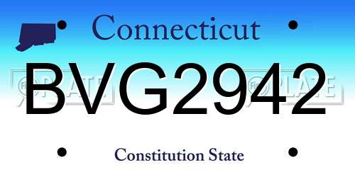 BVG2942 Connecticut License Plate