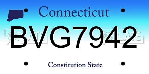 BVG7942 Connecticut License Plate