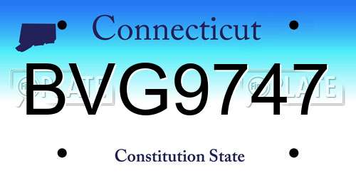 BVG9747 Connecticut License Plate