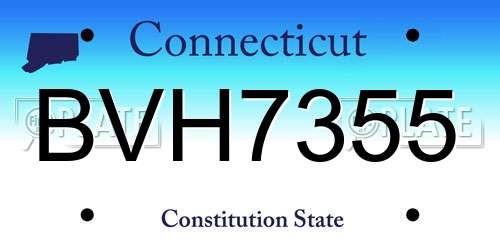 BVH7355 Connecticut License Plate