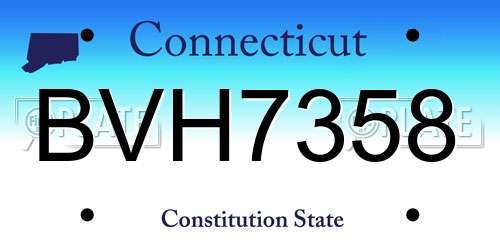 BVH7358 Connecticut License Plate